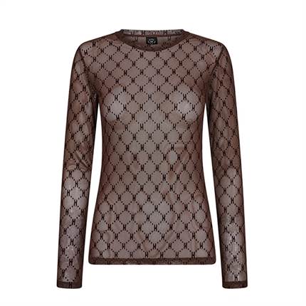 HYPE THE DETAiL mesh blouse - Brown 